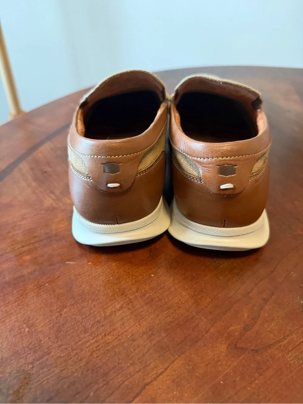 Florsheim Montigo Venetian Moc Toe Tan Loafers Size 8 W Khaki Slip on Shoes